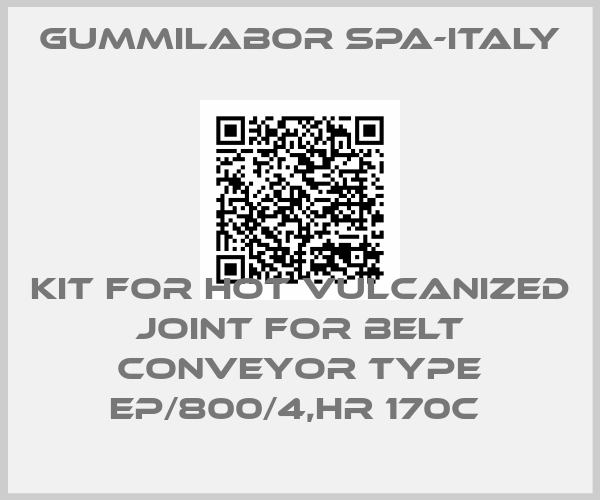 Gummilabor SPA-Italy-Kit for Hot Vulcanized joint for Belt conveyor type EP/800/4,HR 170C 