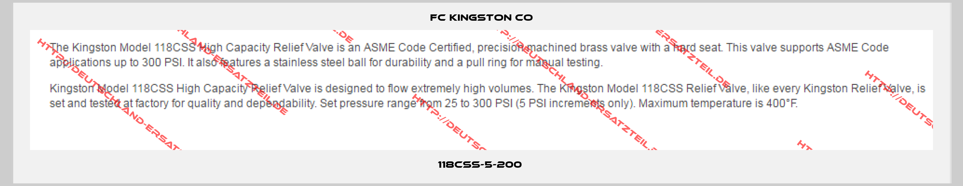 FC Kingston co-118CSS-5-200 