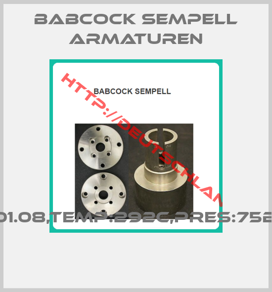 Babcock sempell Armaturen-1015.01.08,TEMP:292C,PRES:75BARS 