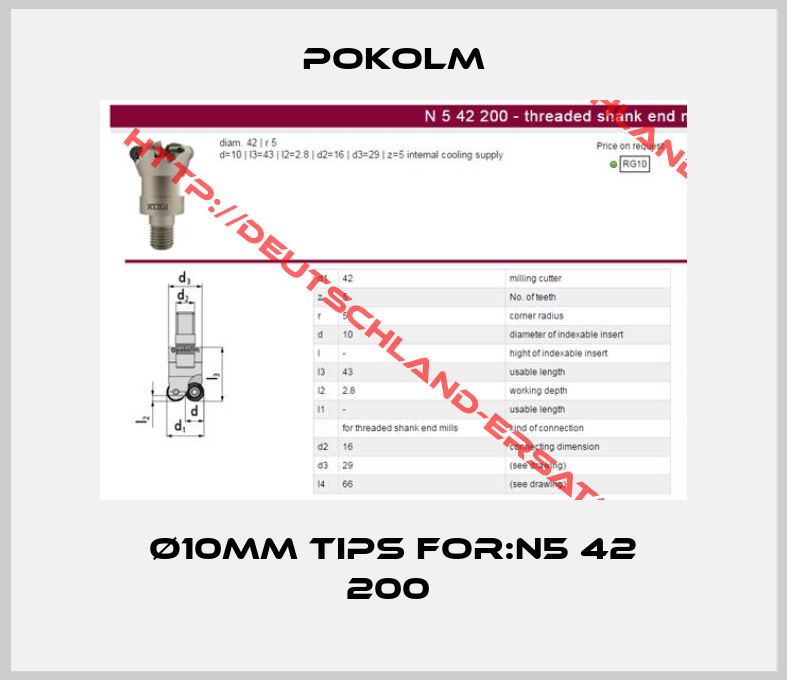 POKOLM-Ø10mm Tips For:N5 42 200 