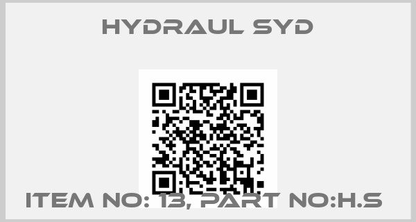 Hydraul Syd-ITEM NO: 13, PART NO:H.S 