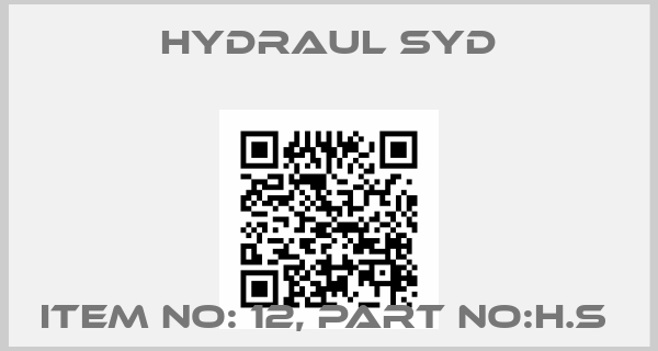 Hydraul Syd-ITEM NO: 12, PART NO:H.S 