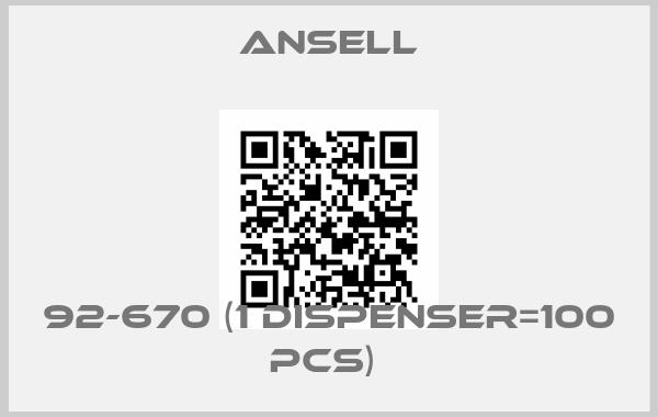 Ansell-92-670 (1 Dispenser=100 pcs) 