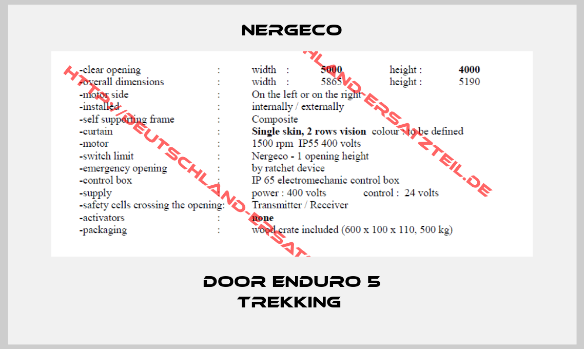 Nergeco-door Enduro 5 Trekking 