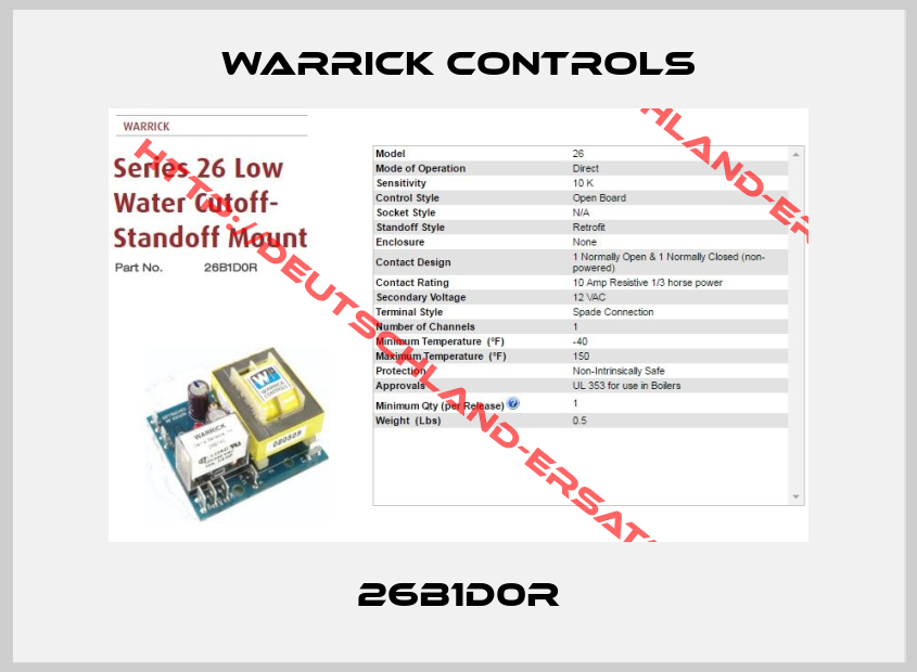 Warrick Controls-26B1D0R