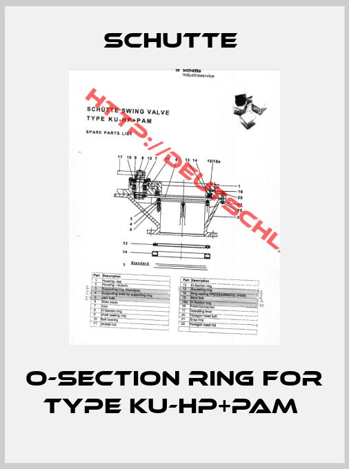 Schutte -O-section ring for Type KU-HP+PAM 