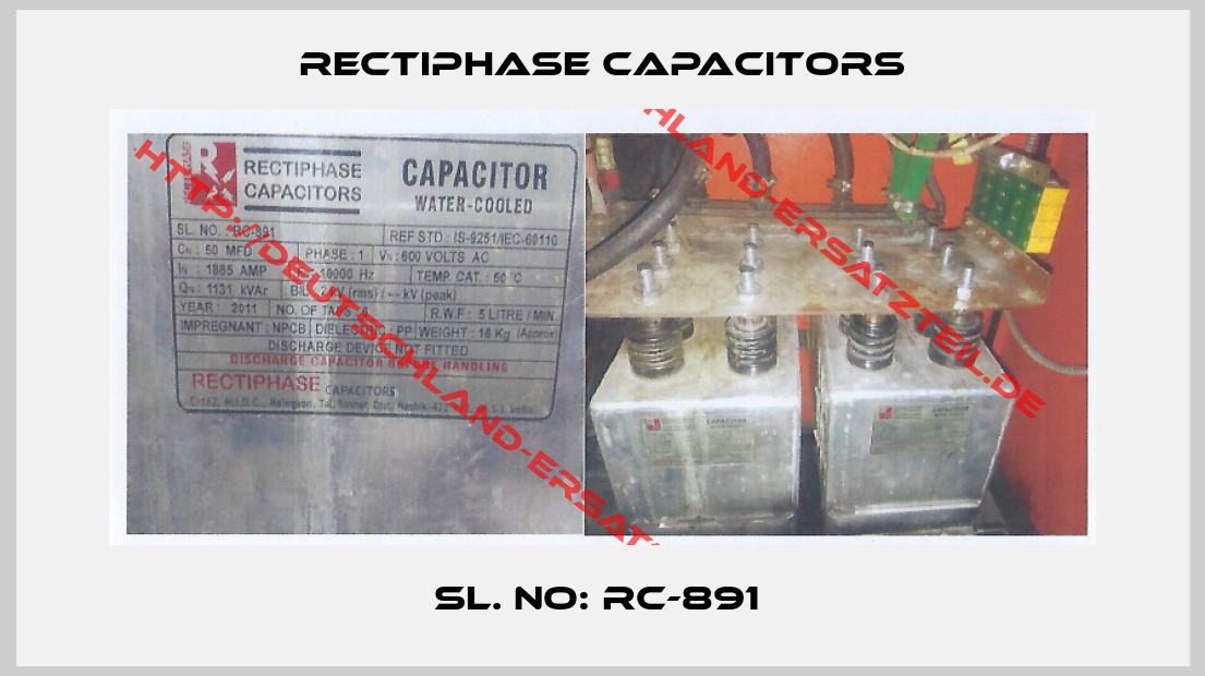 Rectiphase capacitors-SL. NO: RC-891 