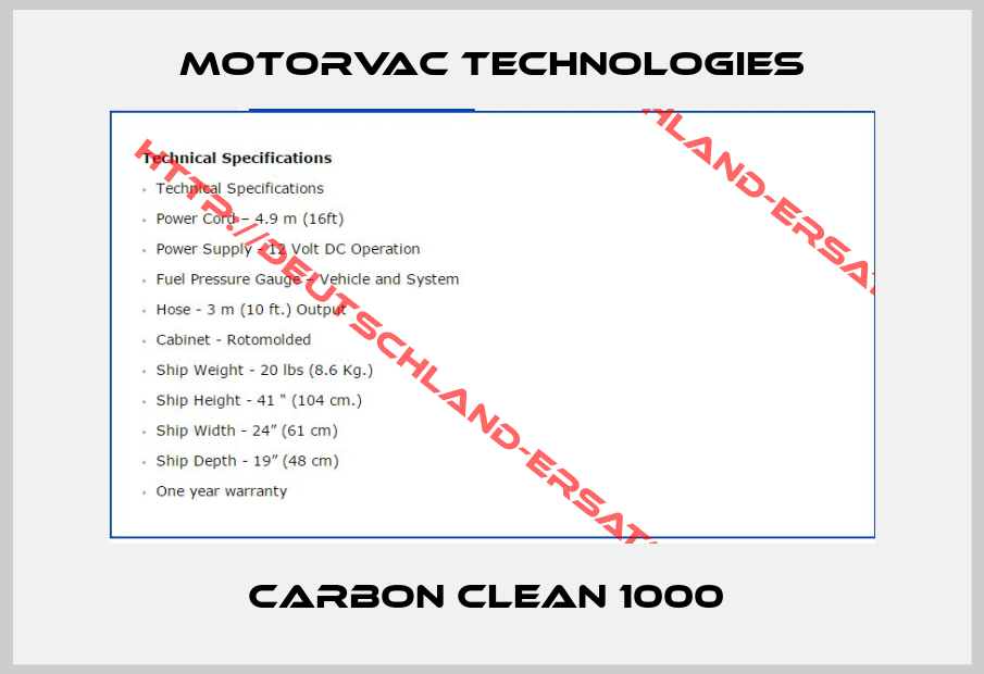 Motorvac Technologies-Carbon Clean 1000 