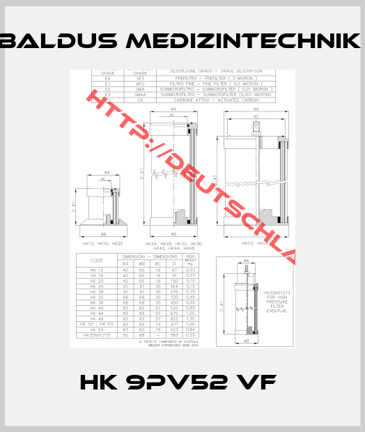 Baldus Medizintechnik -HK 9PV52 VF 