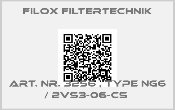 Filox Filtertechnik-Art. Nr. 3256 , type NG6 / 2VS3-06-CS 