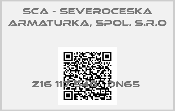 SCA - Severoceska armaturka, spol. s.r.o-Z16 117 540   DN65 