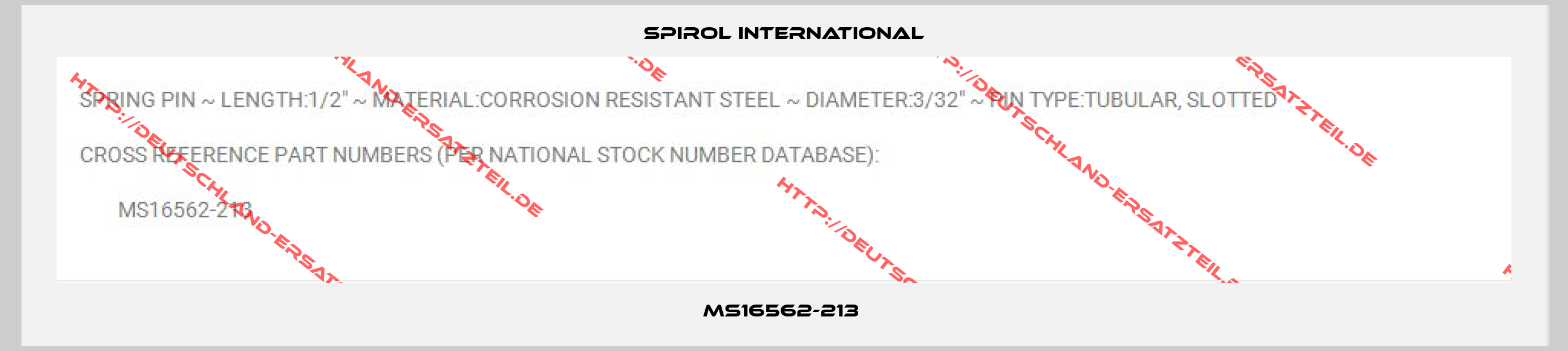 Spirol international-MS16562-213 