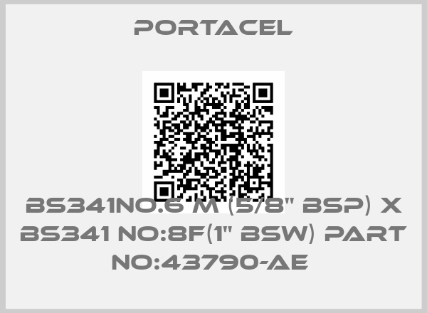 Portacel-BS341NO.6 M (5/8" BSP) X BS341 NO:8F(1" BSW) PART NO:43790-AE 