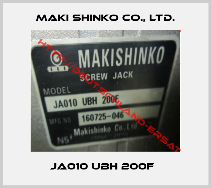 Maki Shinko Co., Ltd.-JA010 UBH 200F  