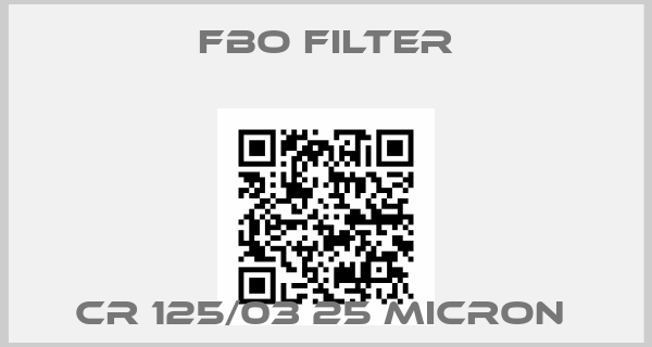 FBO Filter-CR 125/03 25 MICRON 