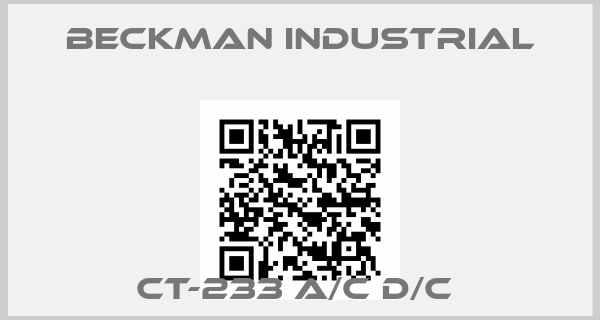 Beckman Industrial-CT-233 A/C D/C 