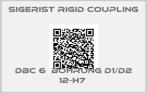 Sigerist Rigid coupling-DBC 6  BOHRUNG D1/D2 12-H7 