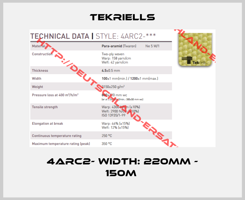 Tekriells-4ARC2- width: 220mm - 150m 