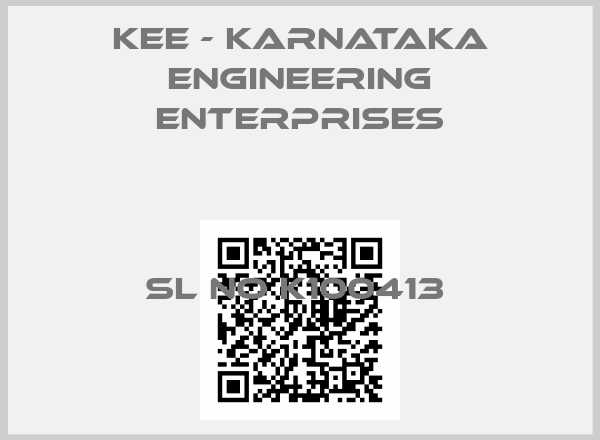 KEE - KARNATAKA ENGINEERING ENTERPRISES-Sl No K100413 