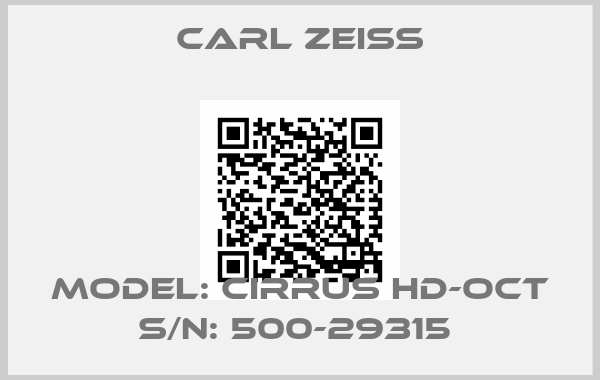 Carl Zeiss-Model: Cirrus HD-OCT S/N: 500-29315 