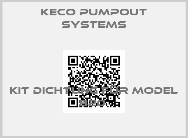 Keco Pumpout Systems-Kit Dichtung für Model 820 