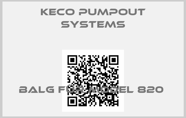 Keco Pumpout Systems-Balg für Model 820 