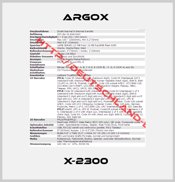 ARGOX -X-2300 