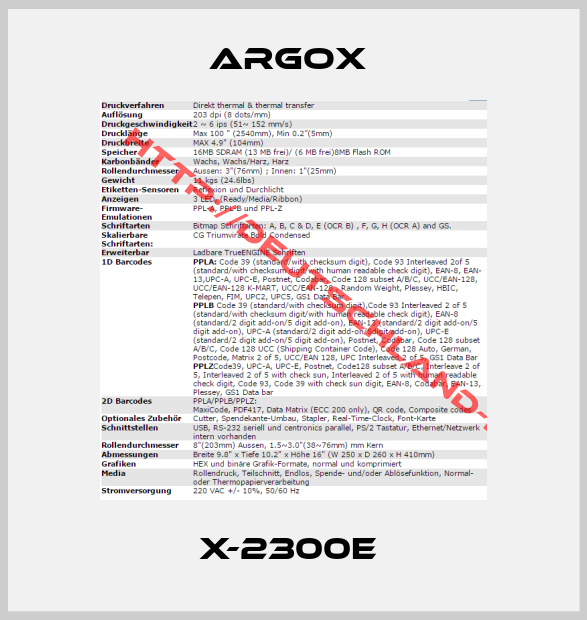ARGOX -X-2300E 