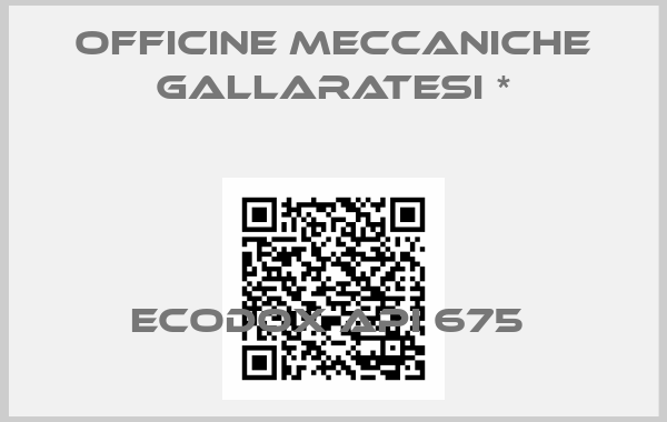 Officine Meccaniche Gallaratesi *-ECODOX API 675 