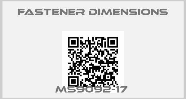 Fastener Dimensions-MS9092-17 