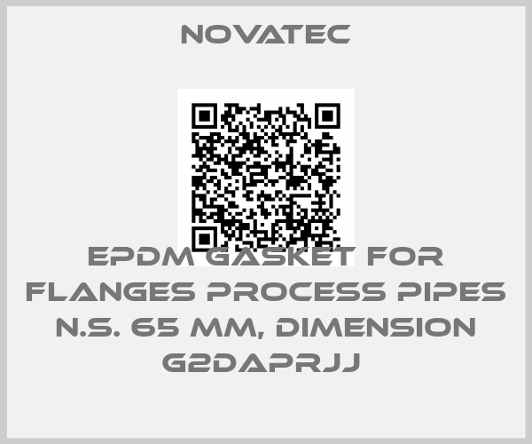 Novatec-EPDM GASKET FOR FLANGES PROCESS PIPES N.S. 65 MM, DIMENSION G2DAPRJJ 