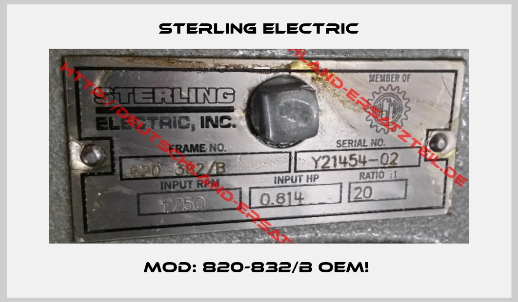 Sterling Electric- Mod: 820-832/B OEM! 
