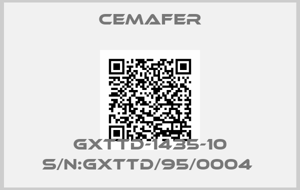 Cemafer-GXTTD-1435-10 S/N:GXTTD/95/0004 
