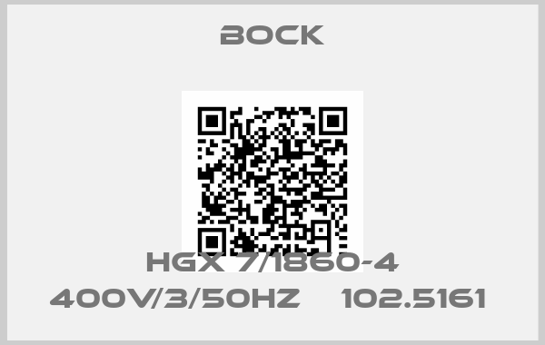 Bock-HGX 7/1860-4 400V/3/50HZ    102.5161 