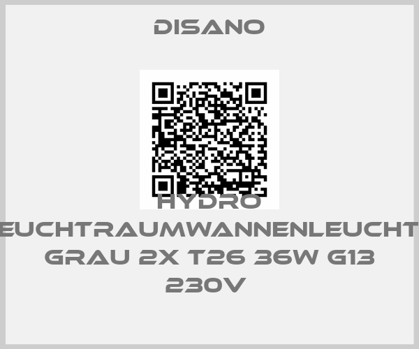 Disano-HYDRO FEUCHTRAUMWANNENLEUCHTE GRAU 2X T26 36W G13 230V 