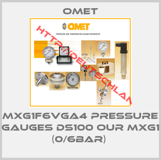 OMET- MXG1F6VGA4 PRESSURE GAUGES DS100 OUR MXG1 (0/6bar) 