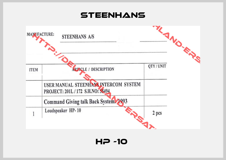 STEENHANS-HP -10 