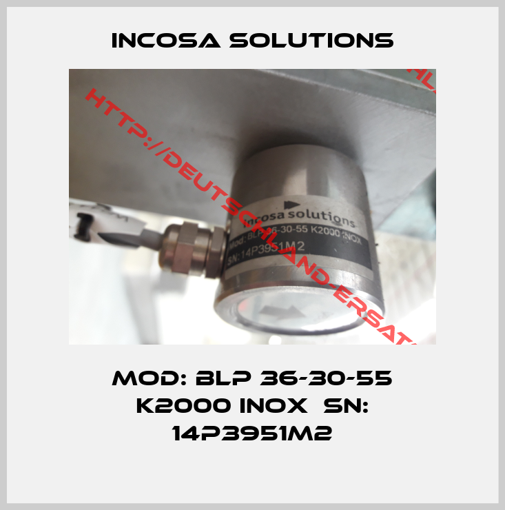 Incosa Solutions-MOD: BLP 36-30-55 K2000 INOX  SN: 14P3951M2