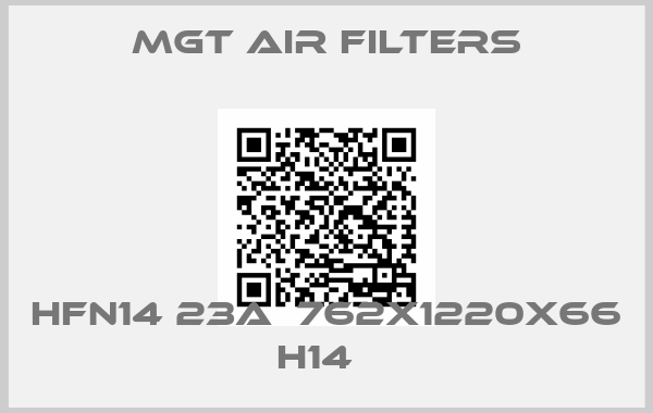 MGT Air Filters-HFN14 23A  762x1220x66  H14  