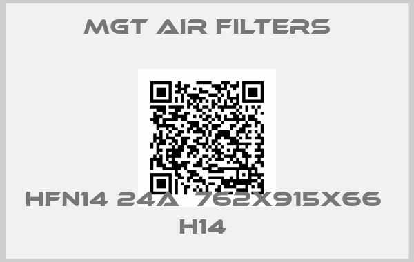 MGT Air Filters-HFN14 24A  762x915x66  H14 