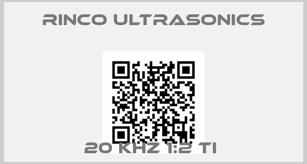 Rinco Ultrasonics-20 kHz 1:2 Ti 