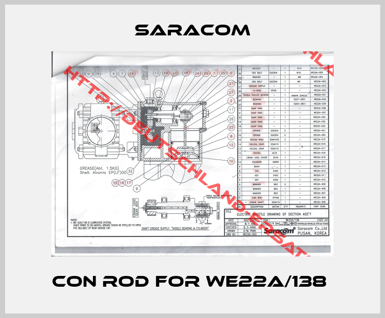 Saracom-Con rod for WE22A/138 
