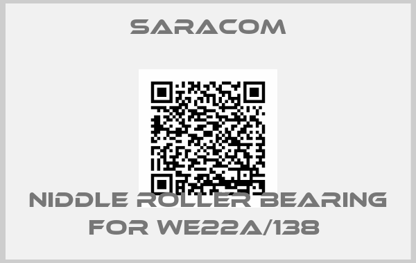 Saracom-Niddle roller bearing for WE22A/138 