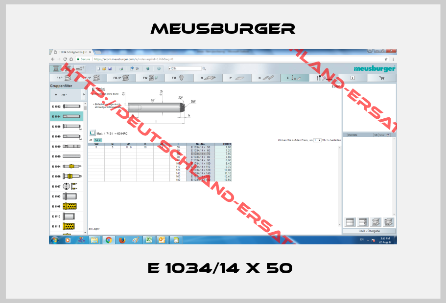 Meusburger-E 1034/14 x 50 