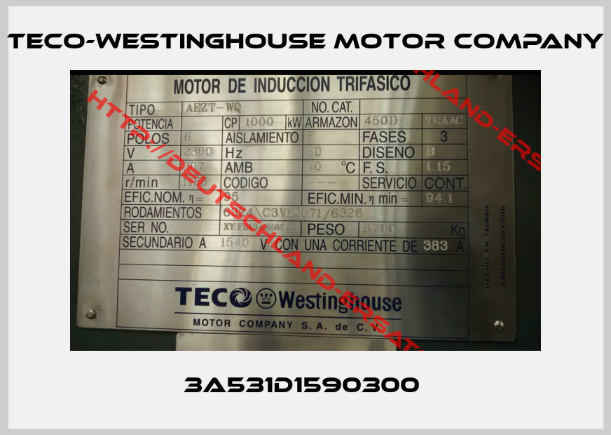 TECO-WESTINGHOUSE MOTOR COMPANY-3A531D1590300 