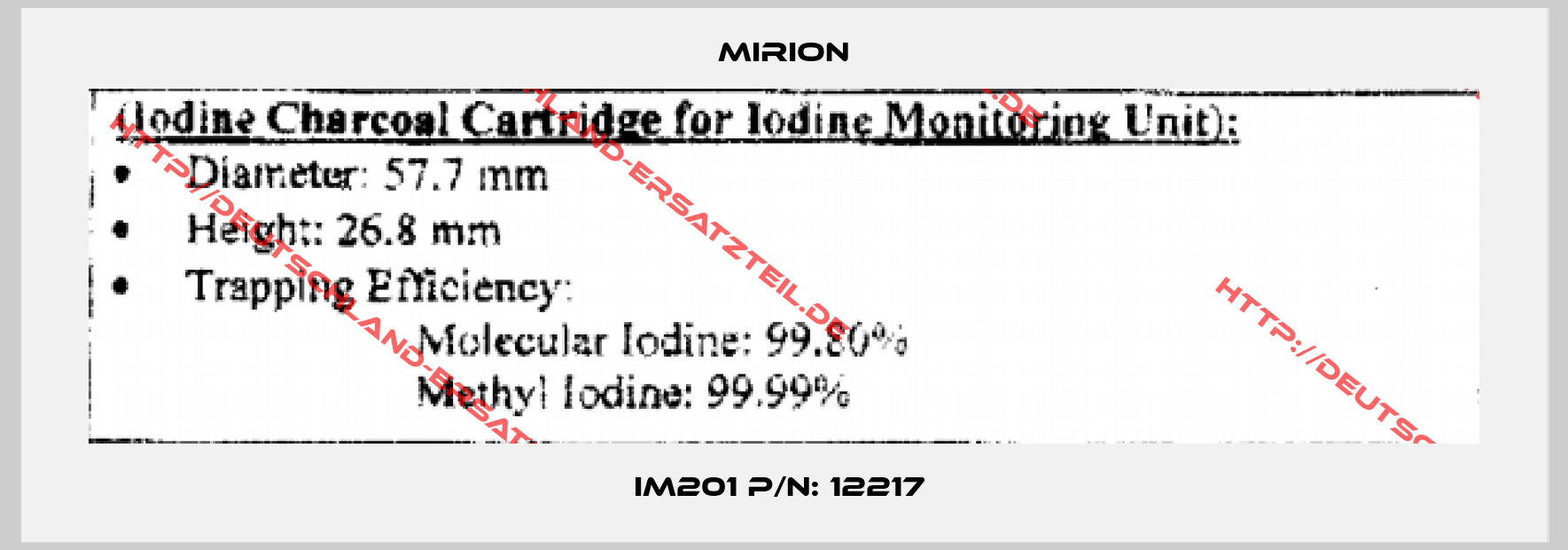 Mirion-IM201 P/N: 12217 