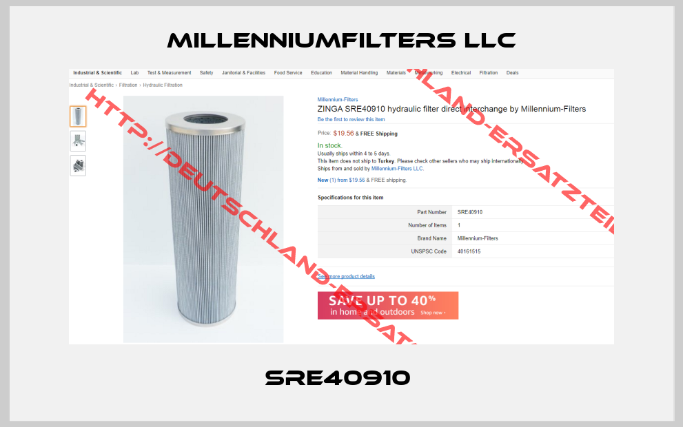 Millenniumfilters Llc-SRE40910 