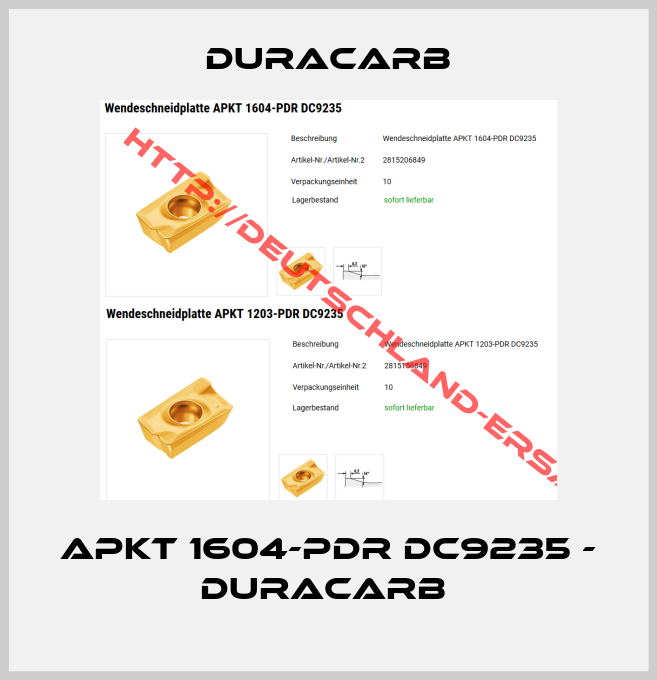 duracarb-APKT 1604-PDR DC9235 - DURACARB 