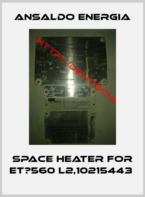 ANSALDO ENERGIA-Space heater for ET‐560 L2,10215443 
