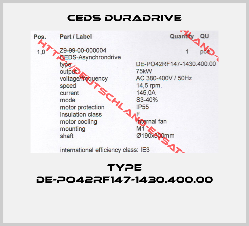Ceds Duradrive-Type DE-PO42RF147-1430.400.00 